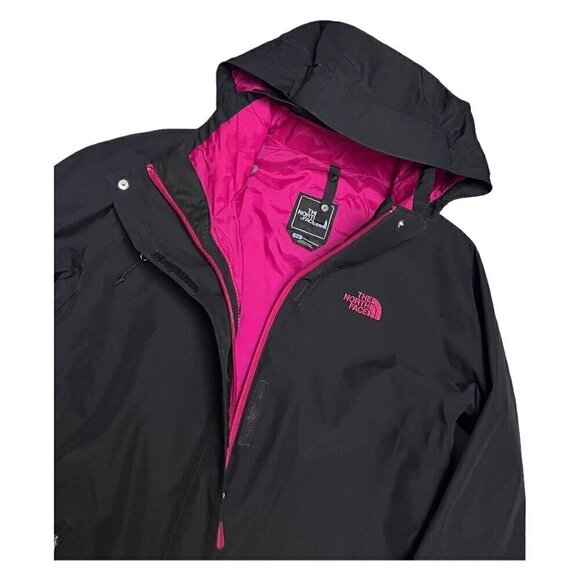 The North Face Black Waterproof Hooded Designer Light Windbreaker Jacket Womens - Picture 3 of 8
